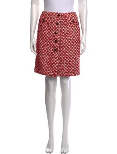 Pre-owned Escada Tweed Pattern Mini Skirt In Red