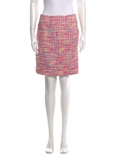 Pre-owned Escada Tweed Pattern Mini Skirt In Yellow