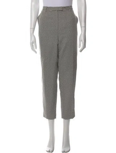 Pre-owned Escada Tweed Pattern Straight Leg Pants In Black