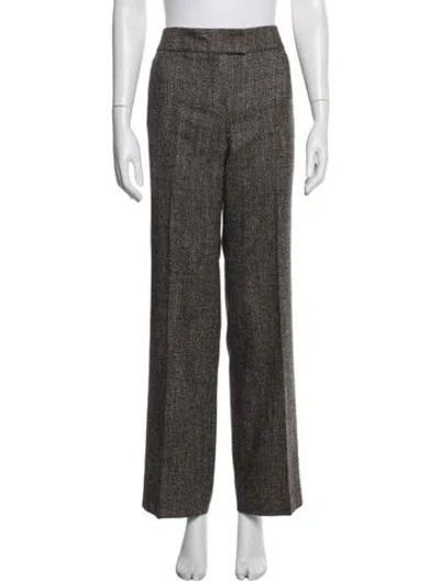 Pre-owned Escada Tweed Pattern Straight Leg Pants In Black