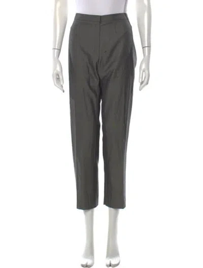 Pre-owned Escada Tweed Pattern Straight Leg Pants In Black