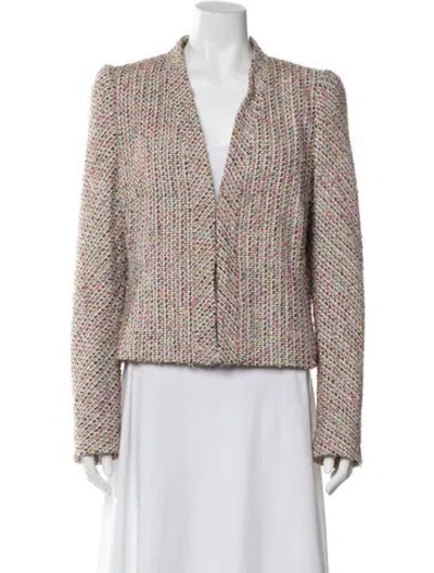Pre-owned Escada Tweed Tweed Pattern Blazer In Orange