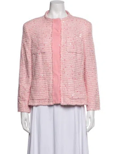 Pre-owned Escada Tweed Tweed Pattern Blazer In Pink