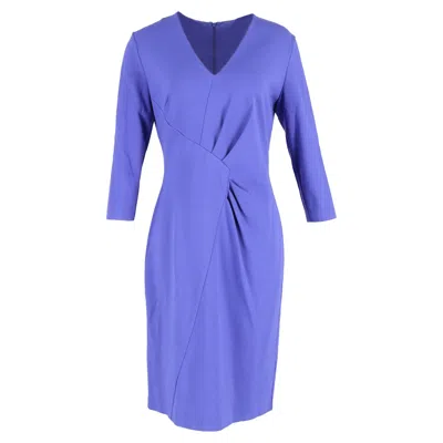 Escada V-neck Knee Length Dress In Violet Viscose In Purple