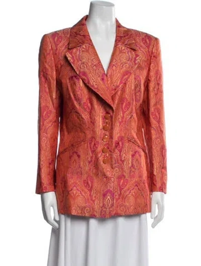 Pre-owned Escada Vintage 1990's Blazer In Metallic/orange