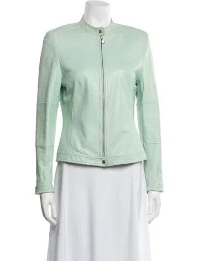 Pre-owned Escada Vintage 2000's Biker Jacket In Green