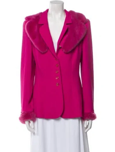 Pre-owned Escada Vintage 2000's Fur Jacket In Pink