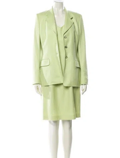 Pre-owned Escada Vintage Cashmere Dress Set In Green