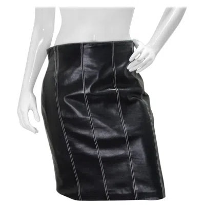 Pre-owned Escada Vintage  Black Leather Pencil Skirt