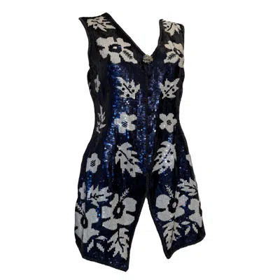 Pre-owned Escada Vintage  Couture Embellished Sequin & Beaded Vest In Black