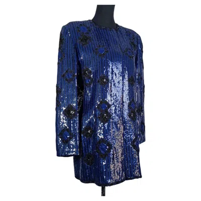 Pre-owned Escada Vintage  Couture Sequined Jacket From The '90s In Purple