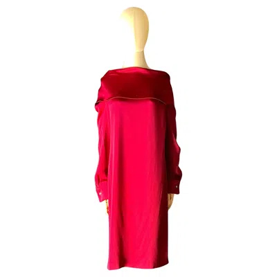 Pre-owned Escada Vintage  Red Off The Shoulder Dress