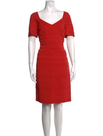 Pre-owned Escada Vintage Knee-length Dress In Orange