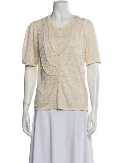 Pre-owned Escada Vintage Lace Pattern Sweater In Neutrals