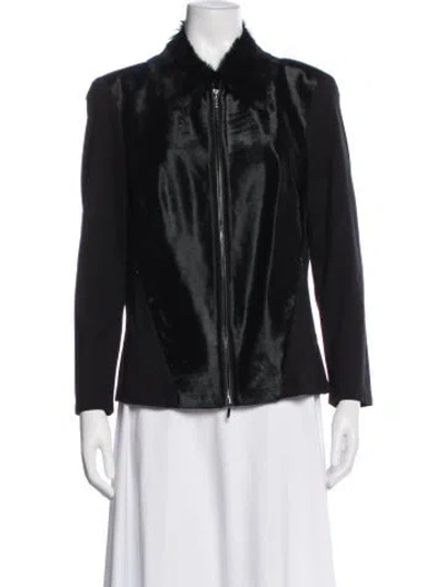 Pre-owned Escada Vintage Lamb Leather Jacket In Black