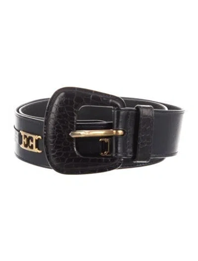 Pre-owned Escada Vintage Leather Belt In Black