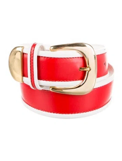 Pre-owned Escada Vintage Leather Belt Kit In Red
