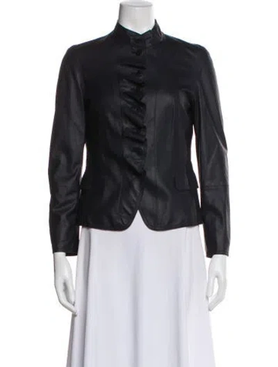 Pre-owned Escada Vintage Leather Evening Jacket In Black