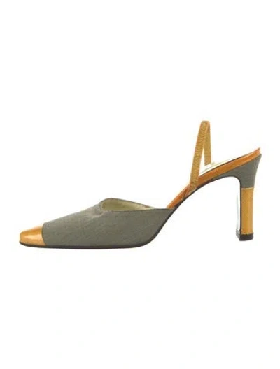 Pre-owned Escada Vintage Leather Slingback Pumps In Multi