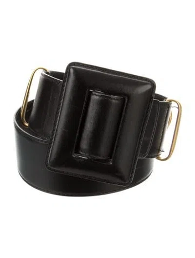 Pre-owned Escada Vintage Leather Waist Belt In Black