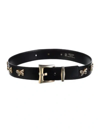 Pre-owned Escada Vintage Leather Waist Belt In Black