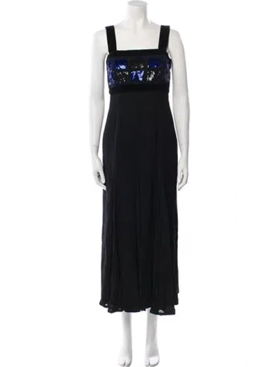Pre-owned Escada Vintage Long Dress In Black