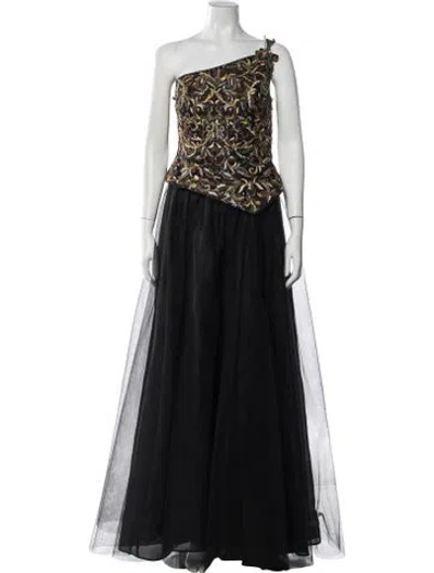 Pre-owned Escada Vintage Long Dress In Black