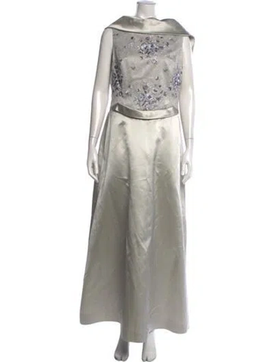 Pre-owned Escada Vintage Long Dress In Grey