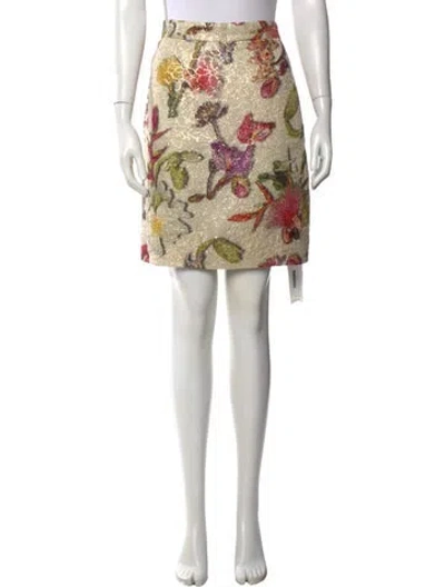 Pre-owned Escada Vintage Mini Skirt In White