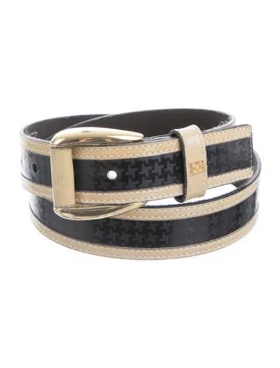 Pre-owned Escada Vintage Patent Leather Belt In Black