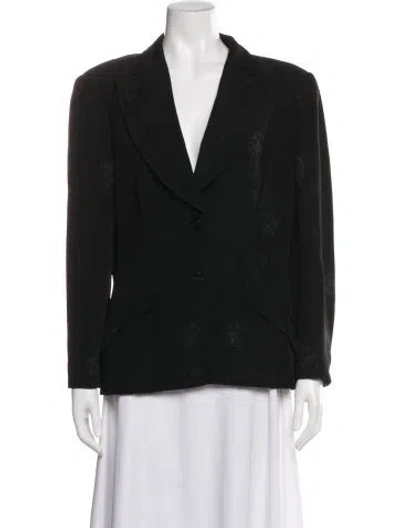 Pre-owned Escada Vintage Patterned Blazer In Black