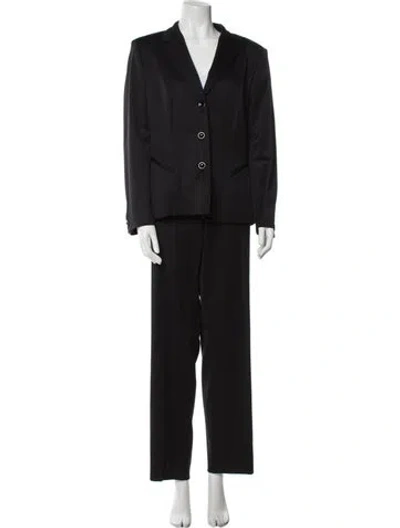 Pre-owned Escada Vintage Printed Pantsuit In Black