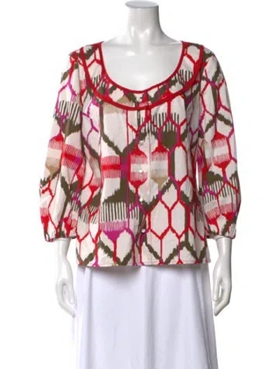 Pre-owned Escada Vintage Printed Top W/ Tags In Multi