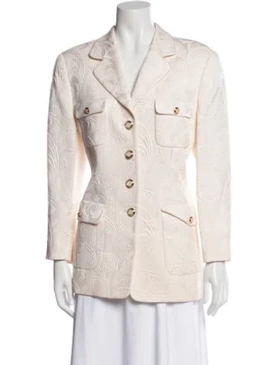 Pre-owned Escada Vintage Silk Blazer In Neutral