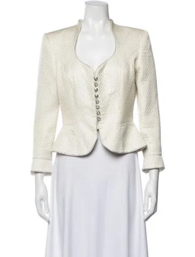 Pre-owned Escada Vintage Silk Blazer In Neutrals