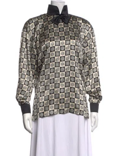 Pre-owned Escada Vintage Silk Blouse In Multicolor