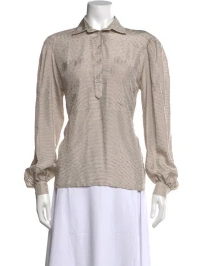 Pre-owned Escada Vintage Silk Blouse In Neutral