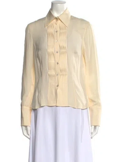 Pre-owned Escada Vintage Silk Blouse In Neutral