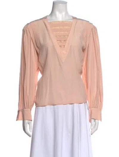 Pre-owned Escada Vintage Silk Blouse In Pink