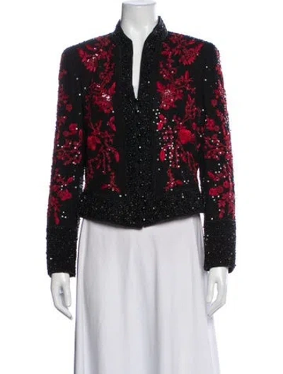 Pre-owned Escada Vintage Silk Evening Jacket In Black