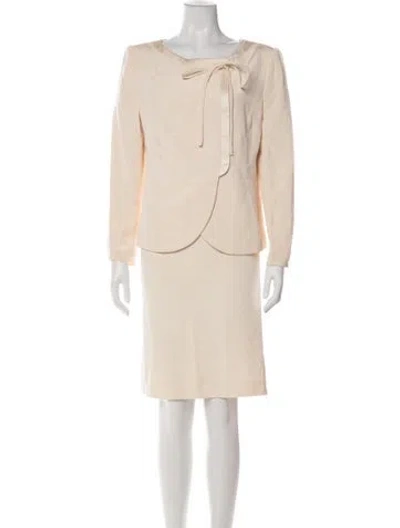 Pre-owned Escada Vintage Silk Skirt Suit In Blue