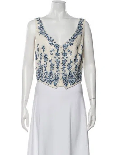 Pre-owned Escada Vintage Silk Top In White