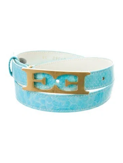 Pre-owned Escada Vintage Skinny Belt In Blue