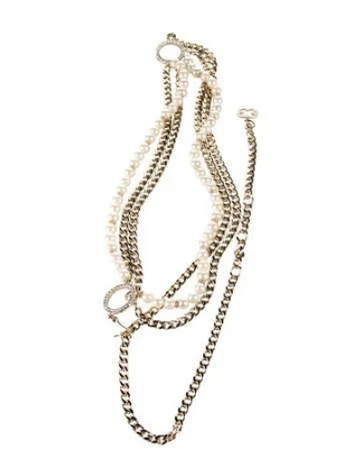 Pre-owned Escada Vintage Skinny Chain-link Belt In Gold