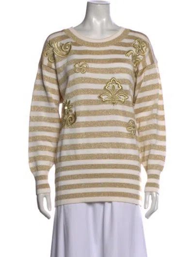 Pre-owned Escada Vintage Striped Sweater In Neutrals