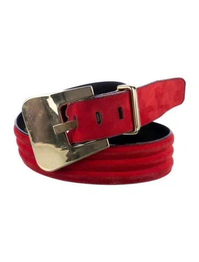 Pre-owned Escada Vintage Suede Belt In Red