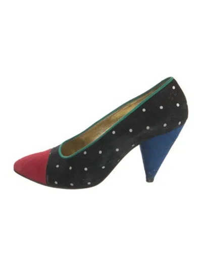 Pre-owned Escada Vintage Suede Pumps In Blue