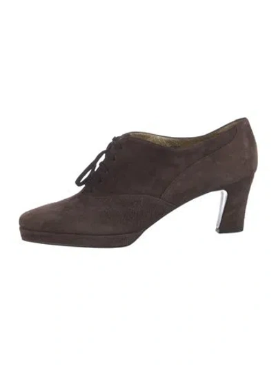 Pre-owned Escada Vintage Suede Pumps In Brown