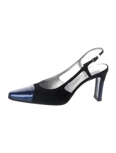 Pre-owned Escada Vintage Suede Slingback Pumps In Multi