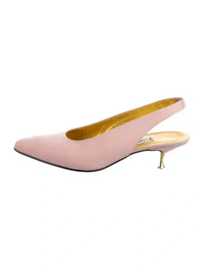 Pre-owned Escada Vintage Suede Slingback Pumps In Pink